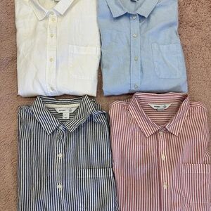 Old Navy Women's Button Down Shirts - White, Light Blue, Navy Stripe, Red Stripe